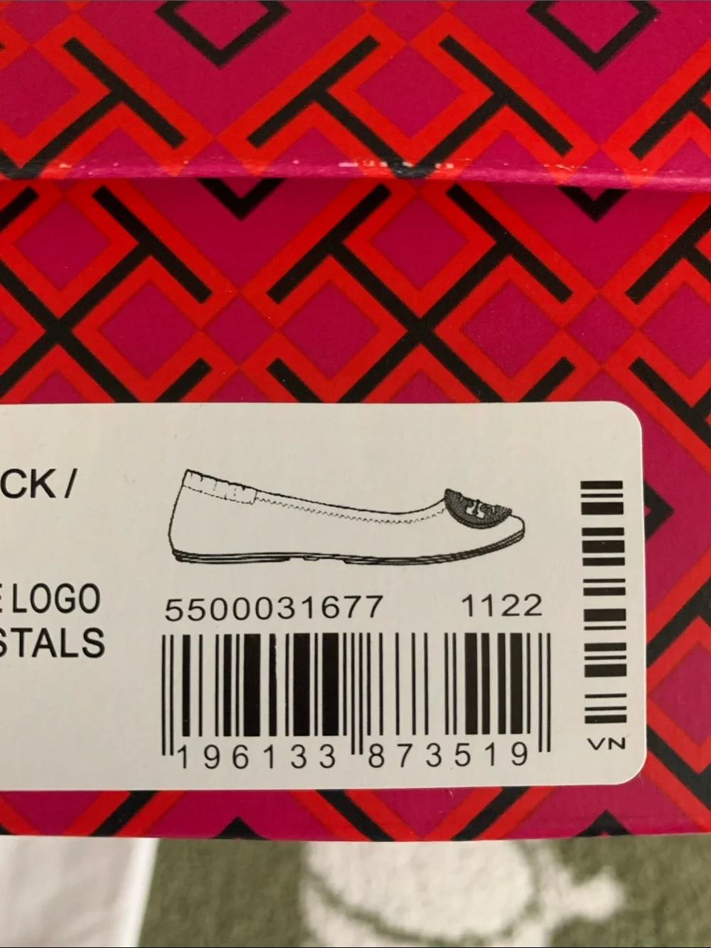 Tory Burch Black Leather Logo Ballet Flats